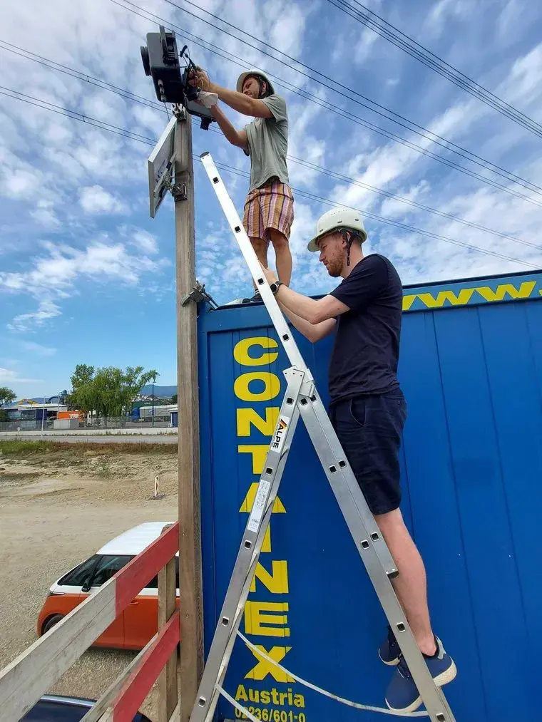Installing a camera on a site container